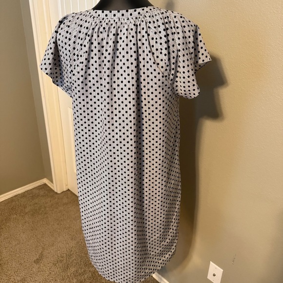 Motherhood Maternity Dress Black White Polka Dot Stripe Short Sleeve Size S - Picture 3 of 9
